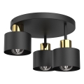 Griestu lampa PARKLA 3xE27/15W/230V melna/zelta