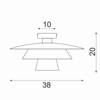 Griestu lampa PLATO 1xE27/15W/230V Ø 32 cm antracīts