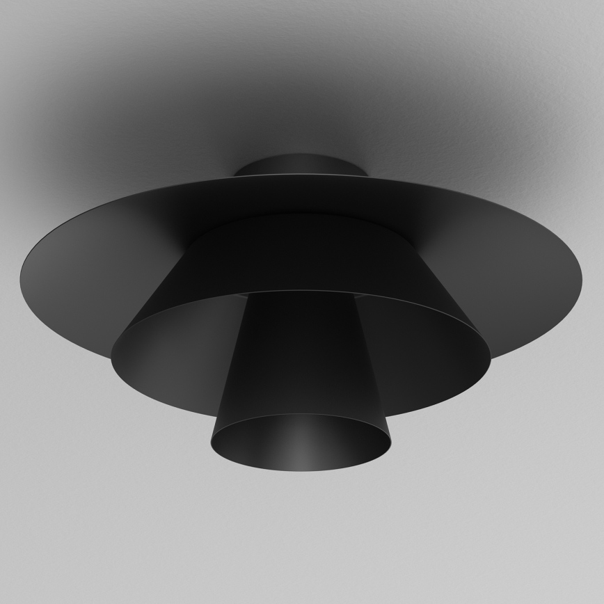 Griestu lampa PLATO 1xE27/15W/230V Ø 32 cm melna
