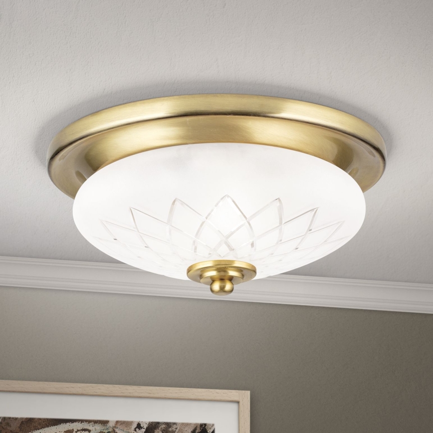 Griestu lampa PORTO 1xE27/40W/230V d. 26 cm zelta