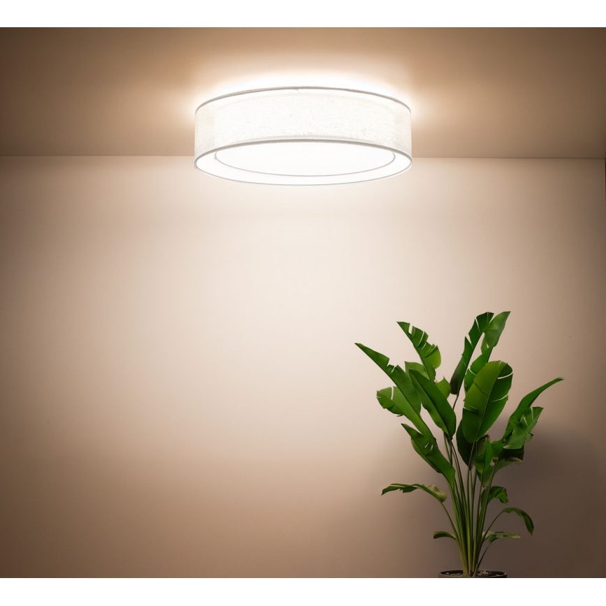 Griestu lampa PURO 2xE27/40W/230V Ø 50 cm balta