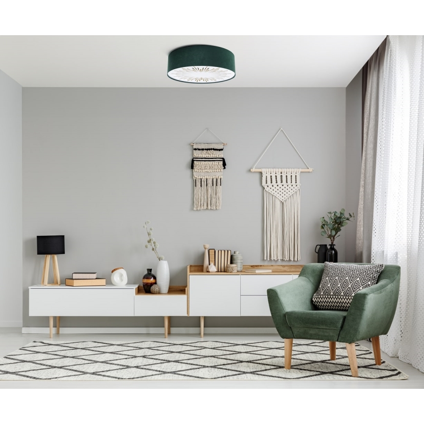 Griestu lampa RAYS 2xE27/60W/230V d. 40 cm zaļa