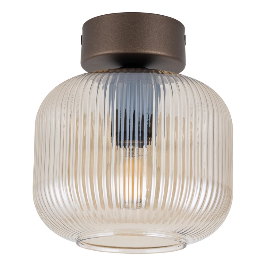 Griestu lampa SALVIA 1xE14/10W/230V Ø 15 cm brūna/dūmakaina brūna