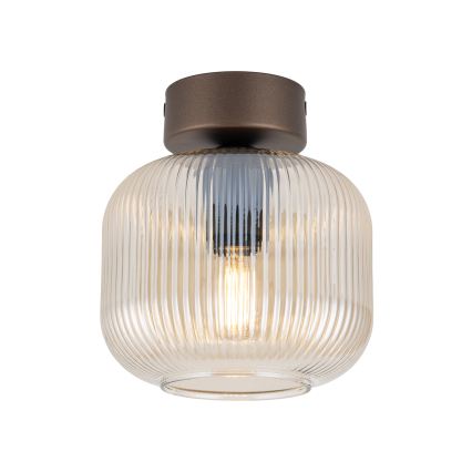 Griestu lampa SALVIA 1xE14/10W/230V Ø 15 cm brūna/dūmakaina brūna