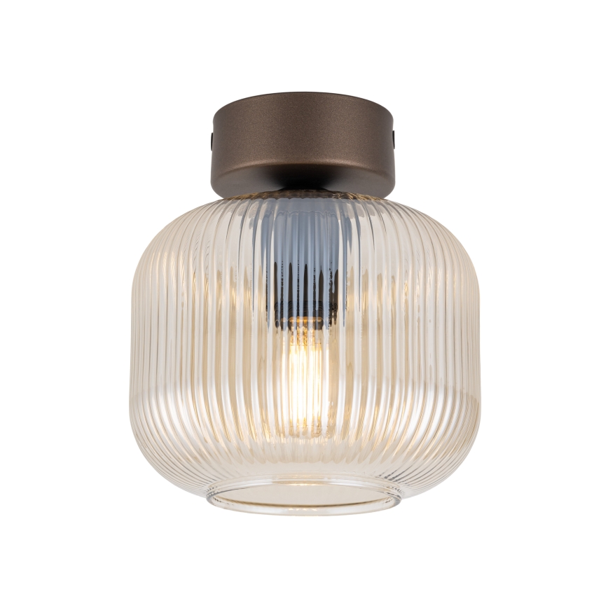 Griestu lampa SALVIA 1xE14/10W/230V Ø 15 cm brūna/dūmakaina brūna