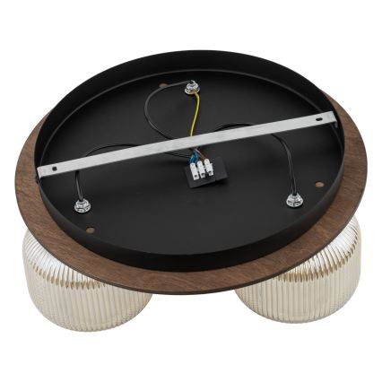 Griestu lampa SALVIA 3xE14/10W/230V Ø 40 cm brūna/dūmaina brūna