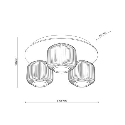 Griestu lampa SALVIA 3xE14/10W/230V Ø 40 cm brūna/dūmaina brūna