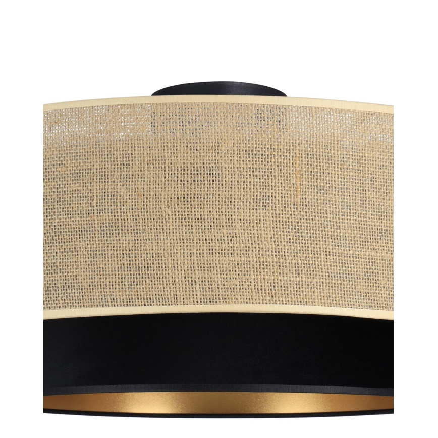 Griestu lampa SARTA 1xE27/60W/230V, diametrs 45 cm, melna/jūta