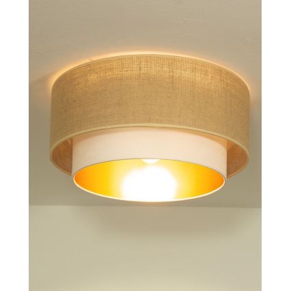 Griestu lampa SARTA 1xE27/60W/230V Ø 45 cm balta/džuta