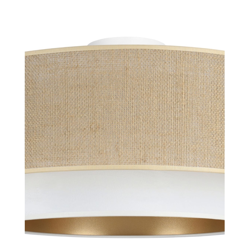 Griestu lampa SARTA 1xE27/60W/230V Ø 45 cm balta/džuta