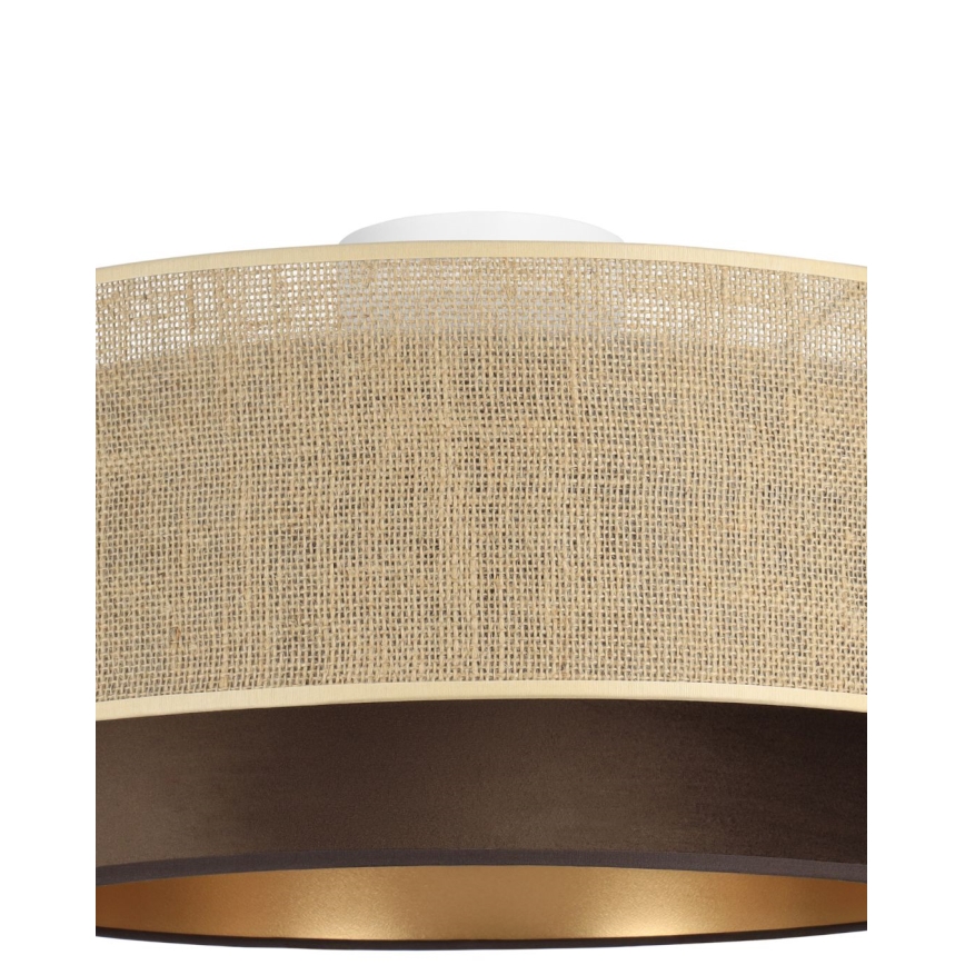 Griestu lampa SARTA 1xE27/60W/230V Ø 45 cm brūna/jūta