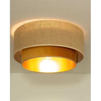Griestu lampa SARTA 1xE27/60W/230V Ø 45 cm miedzēta/džuta