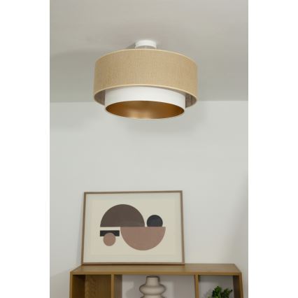 Griestu lampa SARTA, virsmas montāža, 1xE27/60W/230V Ø 45 cm balta/jūta