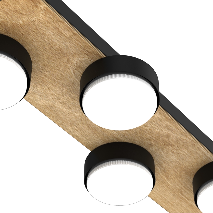 Griestu lampa SEMA 4xGX53/15W/230V melna/brūna/ozols