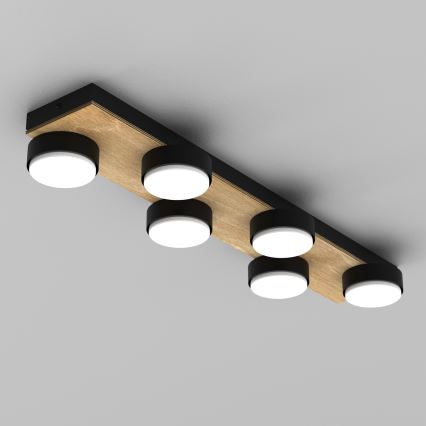 Griestu lampa SEMA 6xGX53/15W/230V melna/brūna/ozols
