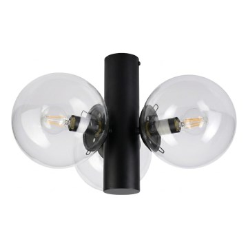 Griestu lampa SFERIO 3xE14/5W/230V melna/caurspīdīga