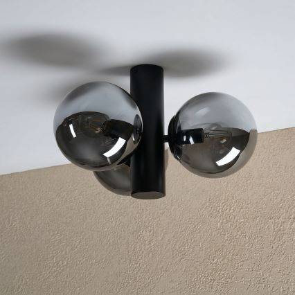 Griestu lampa SFERIO 3xE14/5W/230V melna/dūmaina melna