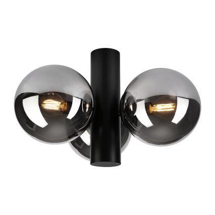 Griestu lampa SFERIO 3xE14/5W/230V melna/dūmaina melna