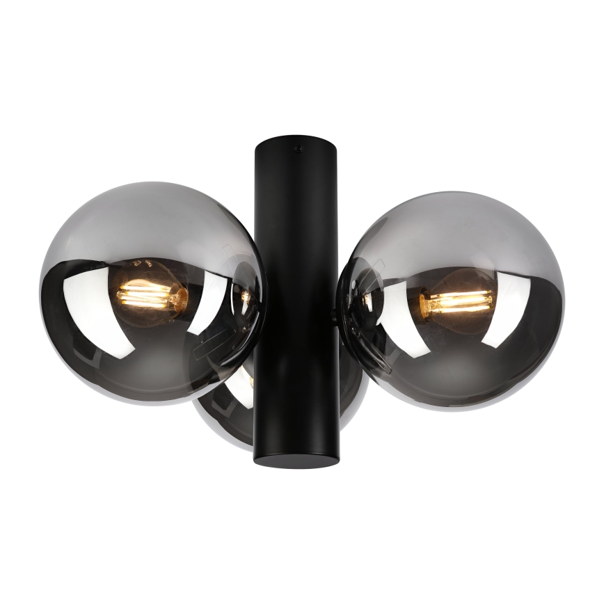 Griestu lampa SFERIO 3xE14/5W/230V melna/dūmaina melna