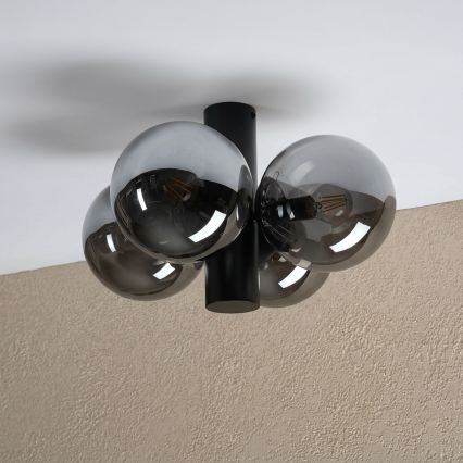 Griestu lampa SFERIO 4xE14/5W/230V melna/dūmaina melna