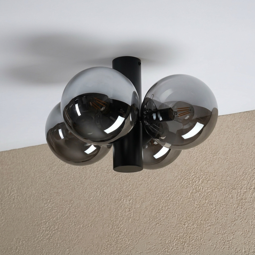 Griestu lampa SFERIO 4xE14/5W/230V melna/dūmaina melna