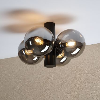 Griestu lampa SFERIO 4xE14/5W/230V melna/dūmaina melna