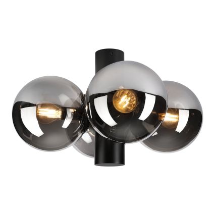 Griestu lampa SFERIO 4xE14/5W/230V melna/dūmaina melna