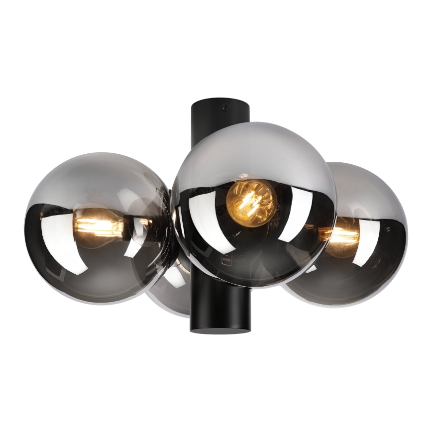 Griestu lampa SFERIO 4xE14/5W/230V melna/dūmaina melna