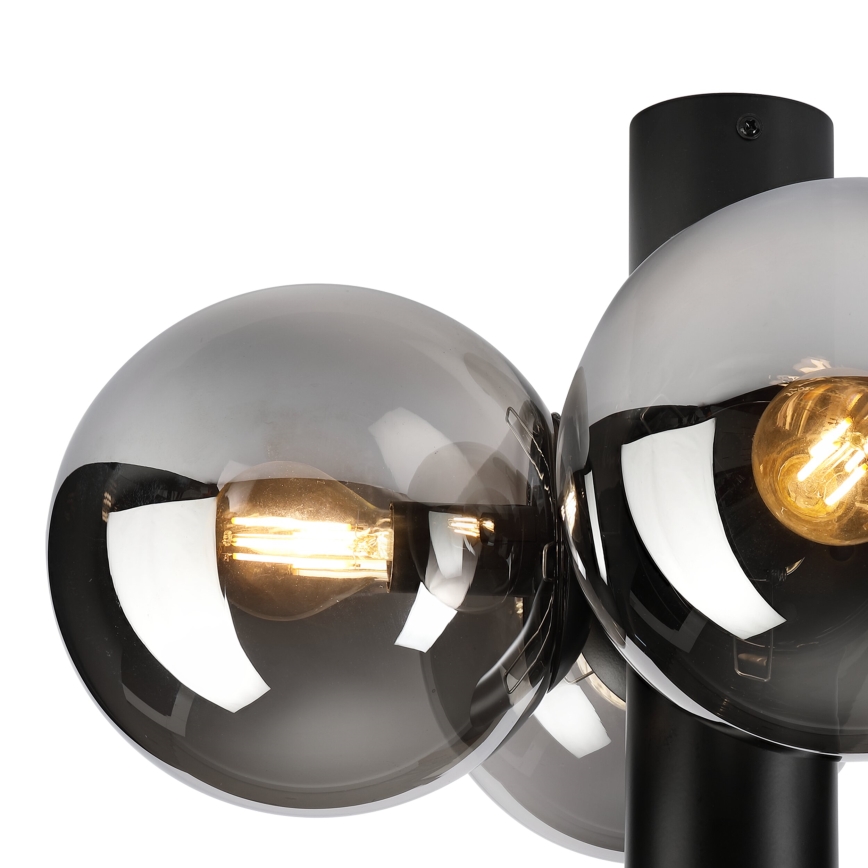 Griestu lampa SFERIO 4xE14/5W/230V melna/dūmaina melna