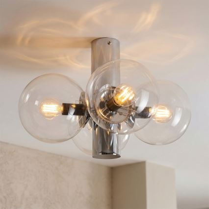 Griestu lampa SFERIO 4xE14/5W/230V spīdīgs hroms/caurspīdīgs