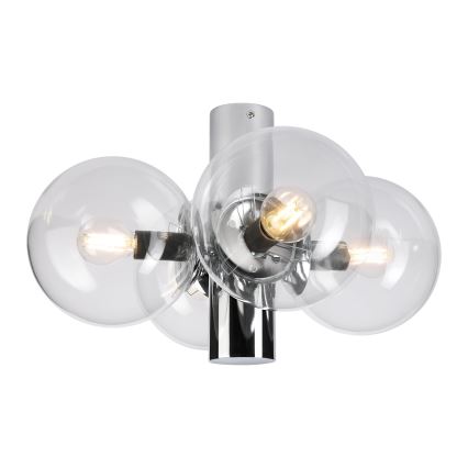 Griestu lampa SFERIO 4xE14/5W/230V spīdīgs hroms/caurspīdīgs