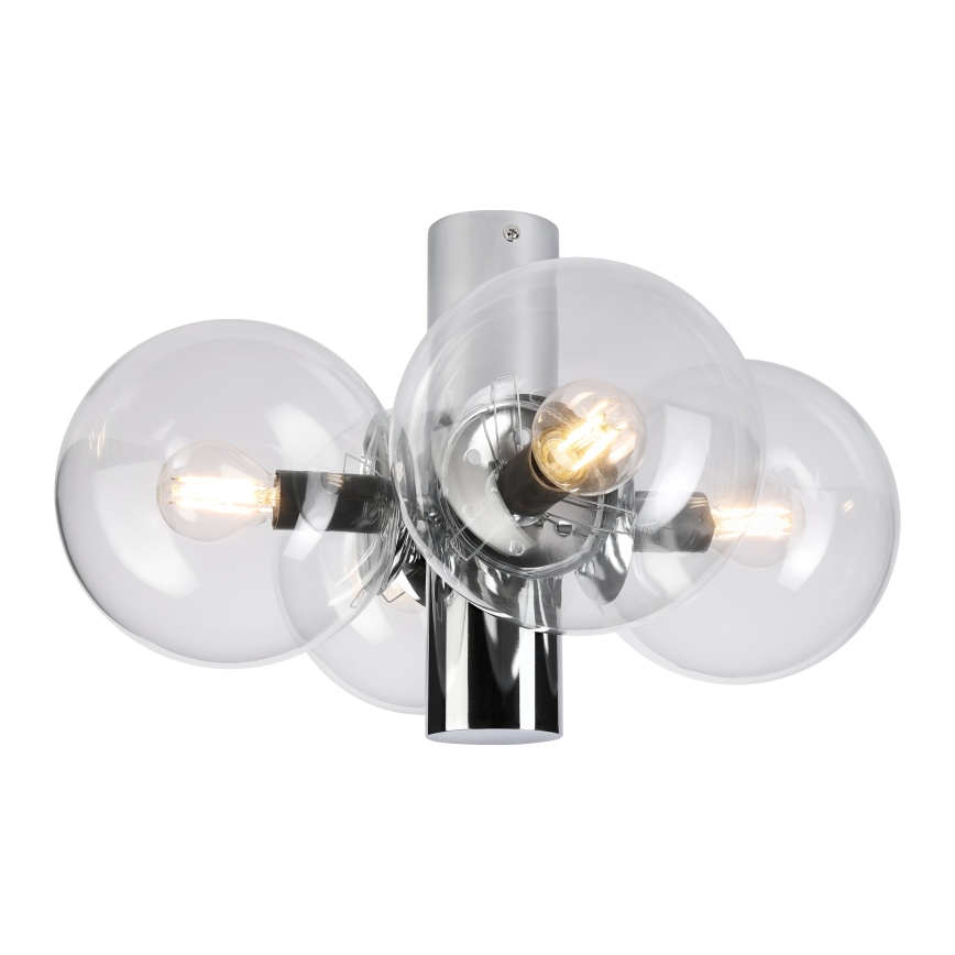 Griestu lampa SFERIO 4xE14/5W/230V spīdīgs hroms/caurspīdīgs