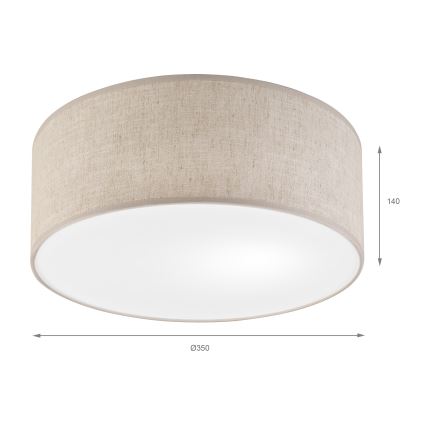 Griestu lampa SIRJA 1xE27/15W/230V Ø 35 cm bēša