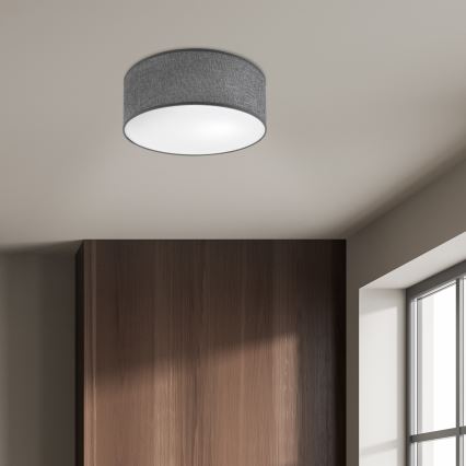 Griestu lampa SIRJA 1xE27/15W/230V Ø 35 cm pelēka