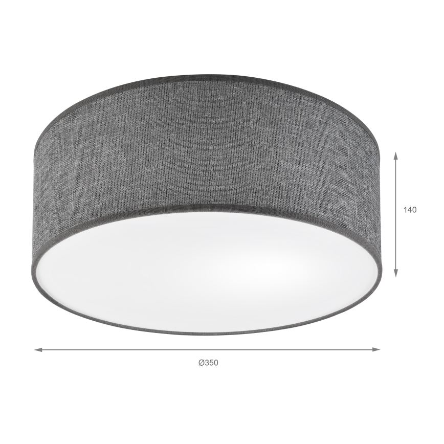 Griestu lampa SIRJA 1xE27/15W/230V Ø 35 cm pelēka