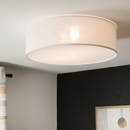 Griestu lampa SIRJA 2xE27/15W/230V, diam. 45 cm, balta