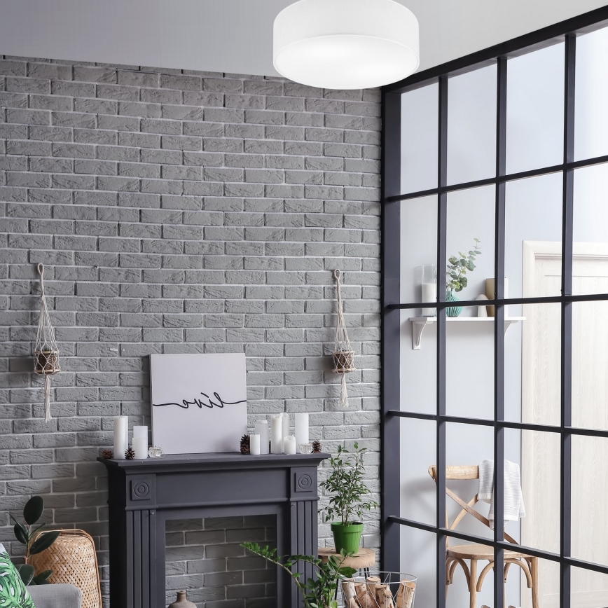 Griestu lampa SIRJA 2xE27/15W/230V, diam. 45 cm, balta