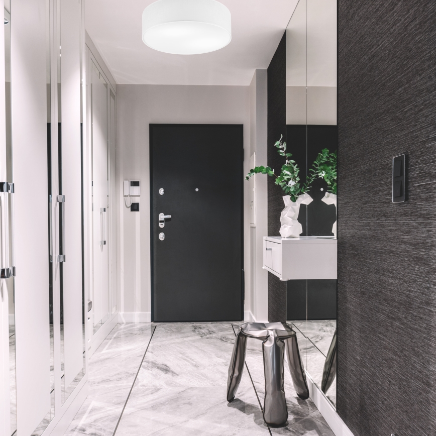 Griestu lampa SIRJA 2xE27/15W/230V, diam. 45 cm, balta