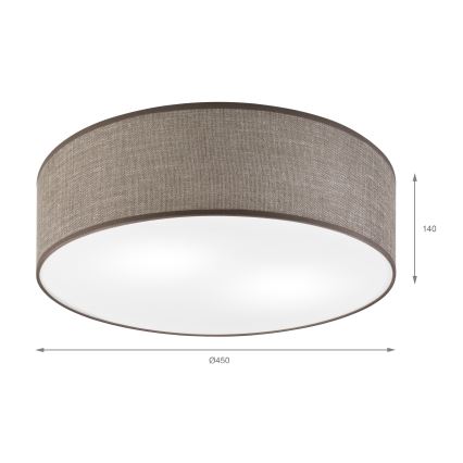 Griestu lampa SIRJA 2xE27/15W/230V Ø 45 cm brūna