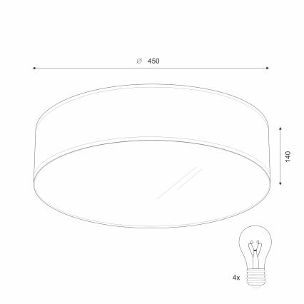 Griestu lampa SIRJA DOUBLE 4xE27/15W/230V d. 45 cm krēmkrāsa