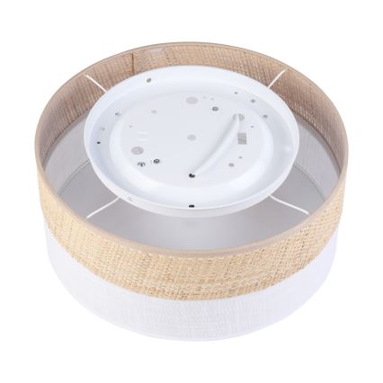 Griestu lampa SIRJA DOUBLE BOHO 2xE14/15W/230V Ø 35 cm bēša/balta