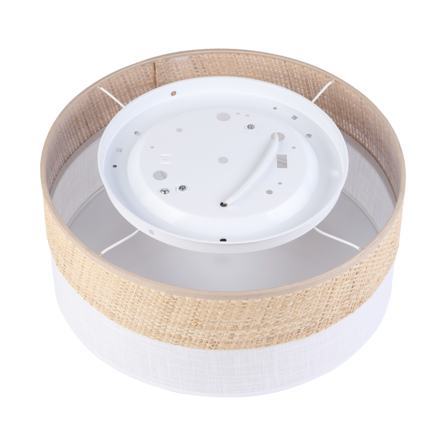 Griestu lampa SIRJA DOUBLE BOHO 2xE14/15W/230V Ø 35 cm bēša/balta