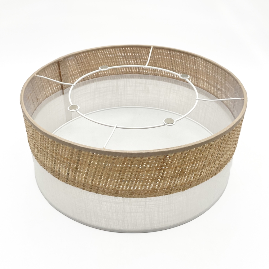 Griestu lampa SIRJA DOUBLE BOHO 2xE14/15W/230V Ø 35 cm bēša/balta