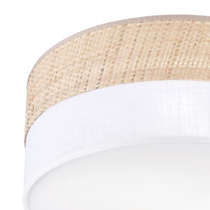 Griestu lampa SIRJA DOUBLE BOHO 2xE14/15W/230V Ø 35 cm bēša/balta