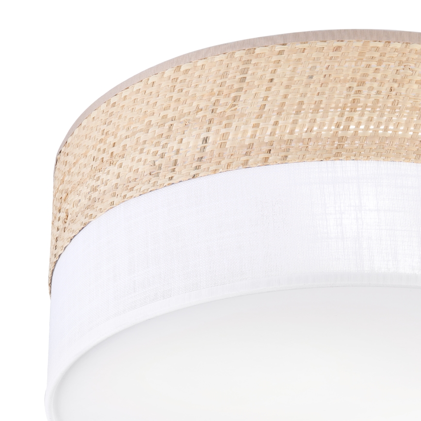 Griestu lampa SIRJA DOUBLE BOHO 2xE14/15W/230V Ø 35 cm bēša/balta