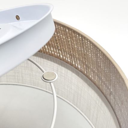 Griestu lampa SIRJA DOUBLE BOHO 2xE14/15W/230V Ø 35 cm bēša/balta