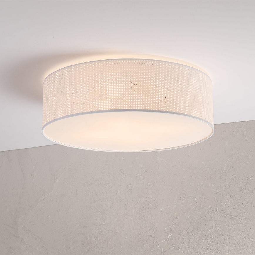 Griestu lampa SIRJA PLISADO 4xE27/15W/230V Ø 45 cm balta