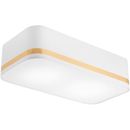 Griestu lampa SIRJA SQUARE STRIPE 2xE27/15W/230V balta/zelta