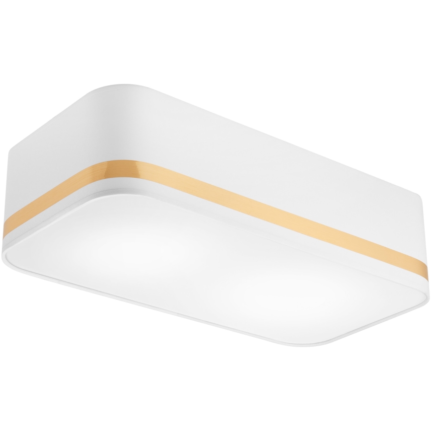 Griestu lampa SIRJA SQUARE STRIPE 2xE27/15W/230V balta/zelta