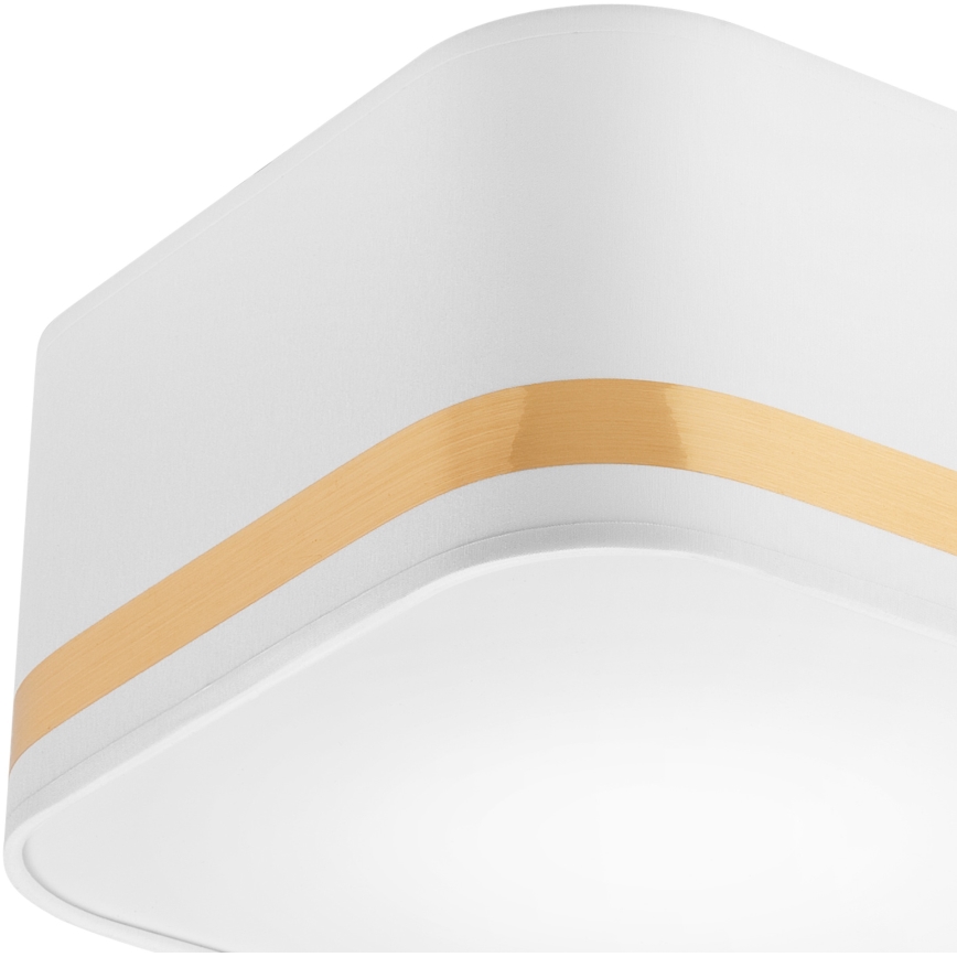 Griestu lampa SIRJA SQUARE STRIPE 2xE27/15W/230V balta/zelta
